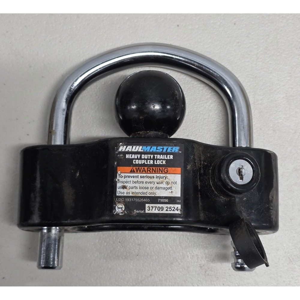 Haul-Master Heavy Duty Trailer Coupler Lock 71056 Universal Black Chrome